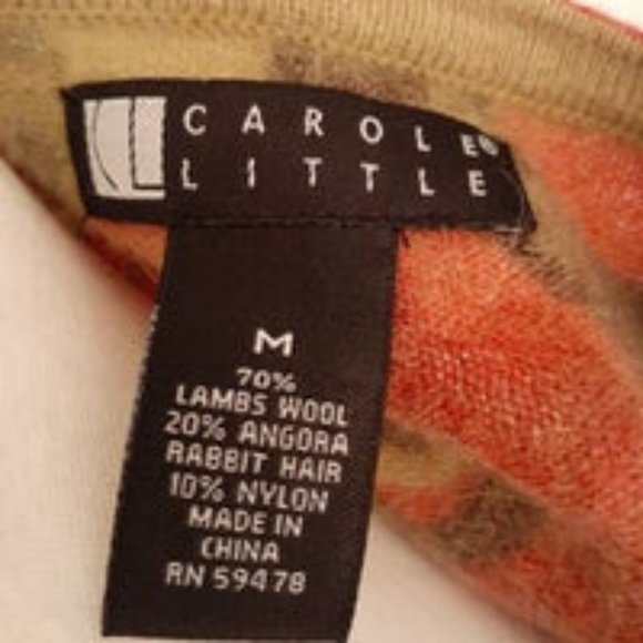 Red flower design cardigan sweater by Carole Little Size M - Picture 4 of 6